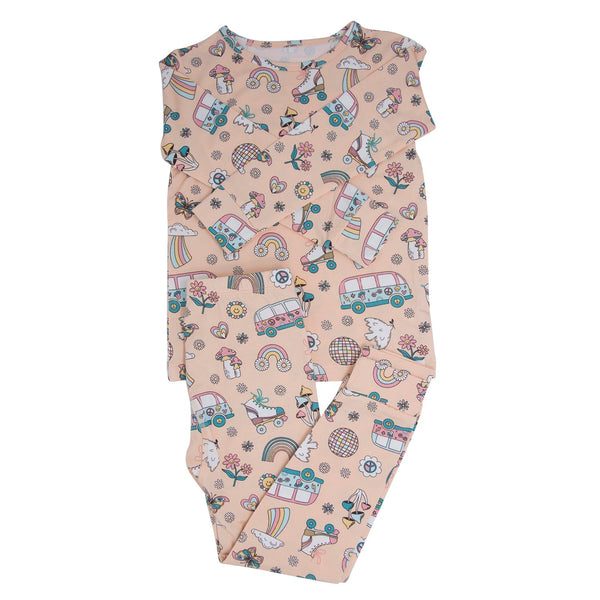 retro-roller-skates-big-kid-pajama-set Sweet Bamboo - Sophia's StyleBig Kid PJ-1